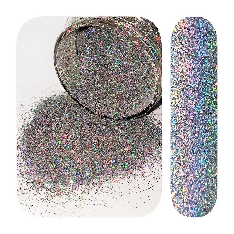 GLITTER HOLOGRAPHIC - SILVER 1/128 50GR
